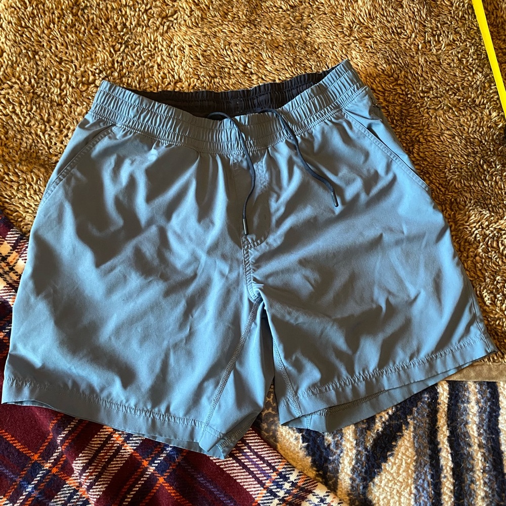 Rhone Men's Lined Light Blue Swim Shorts - Casual Drawstring Trunk - Picture 2 of 9